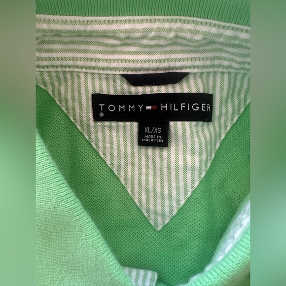 Men’s used size.XL Tommy Hilfiger lime green polo shirt - Picture 2 of 4